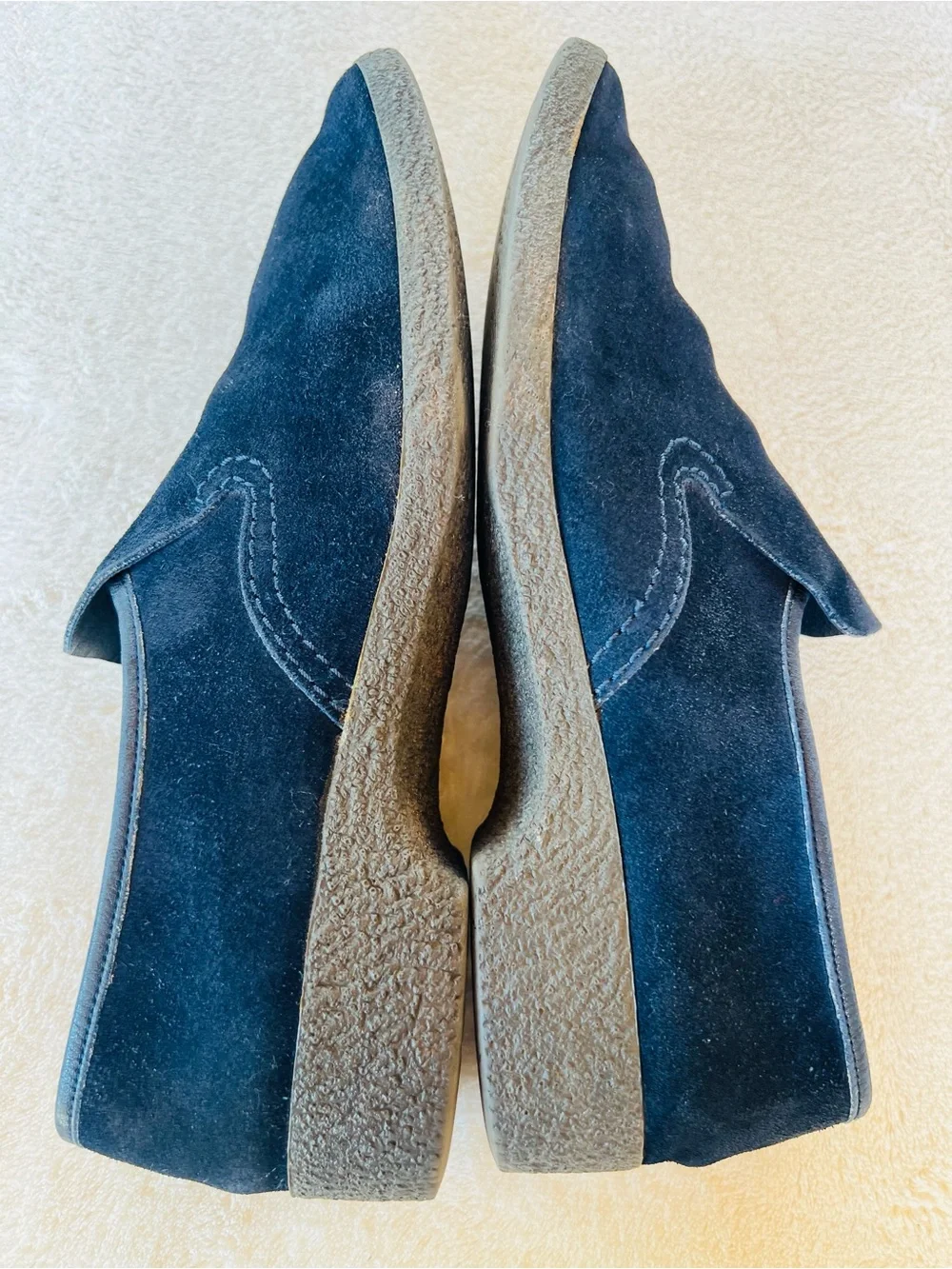 Vintage Bally Juventus Navy Suede Venetian Loafers Switzerland EU 42 US 10.5